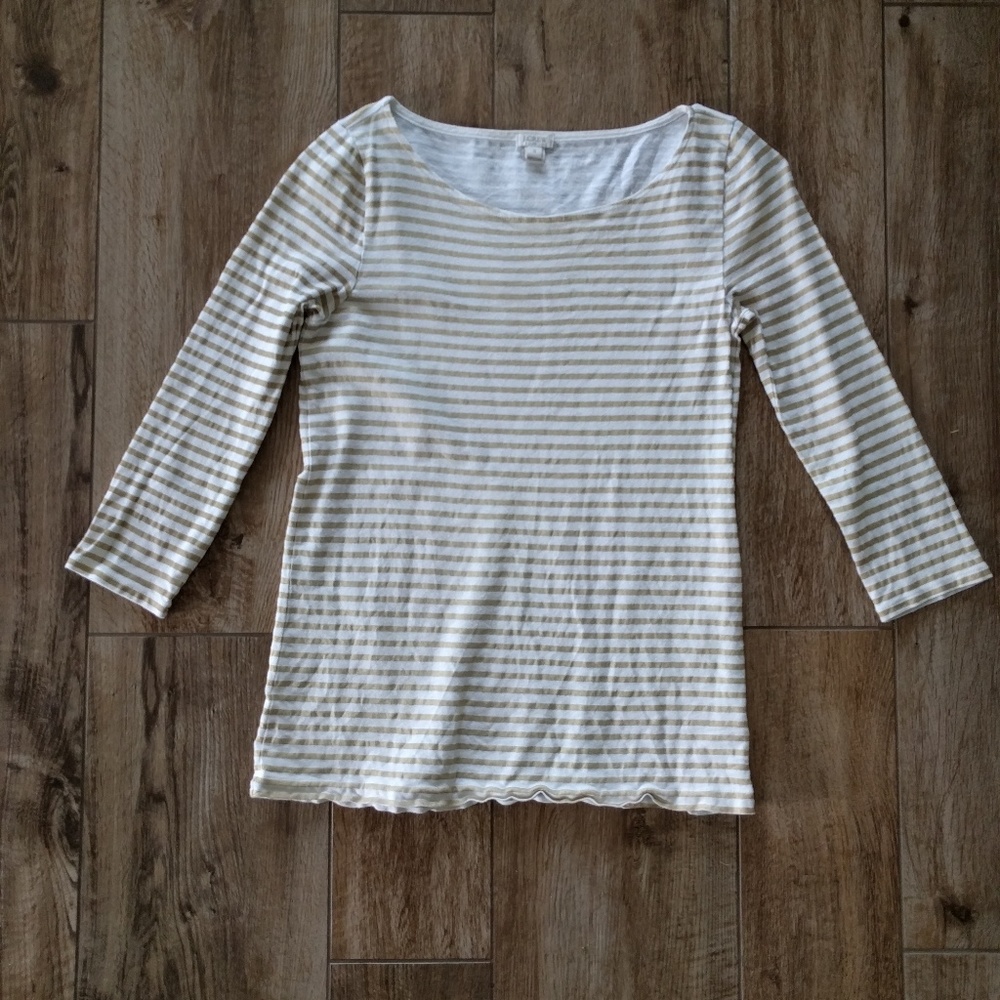 Gold and White J Crew Shirt